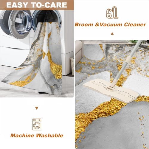 ZAOMIR 6x9ft Gold-Plated Marble Area Rug