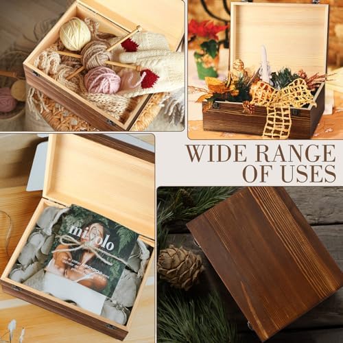Barydat Extra Large Unfinished Pine Wood Box DIY Craft Storage