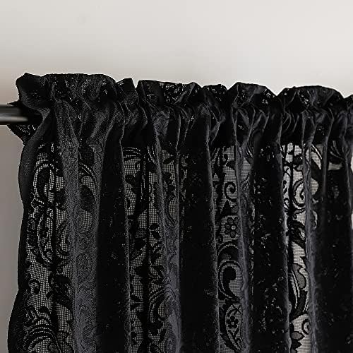 ALIGOGO Black Gothic Sheer Curtains 52x84 Inch 1