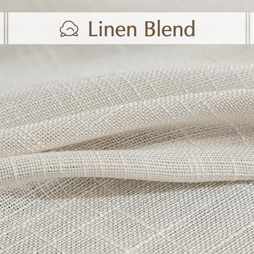FMFUNCTEX Linen French Door Panels 72 Inches Natural Beige