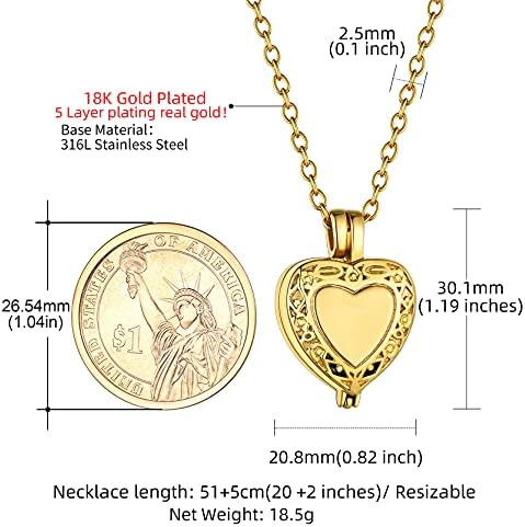 GoldChic Urn Necklace for Ashes Personalized Memorial Jewelry