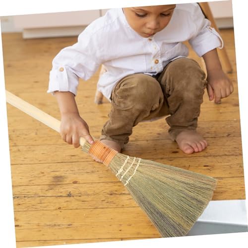 FRCOLOR Hand-Woven Bamboo Broom for Home Cleaning