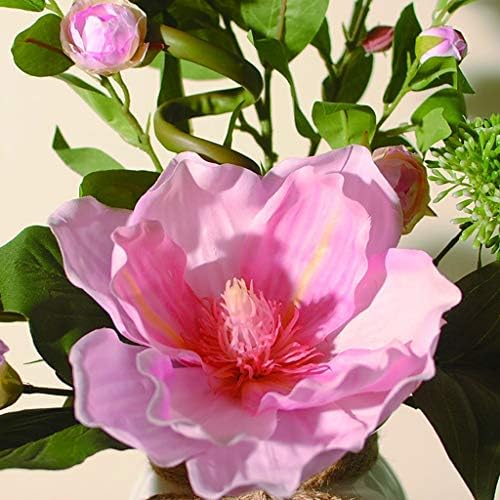 NDRFAWY Artificial Camellia with Vase for Indoor Decor