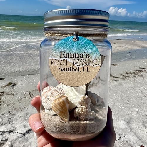 Plastic Beach Treasures Jar with Name and Destination