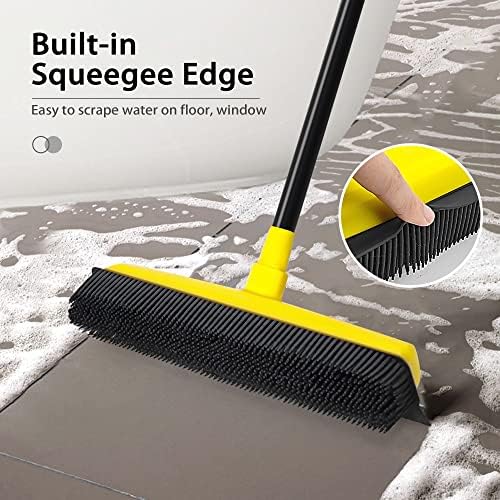 JEHONN Rubber Broom with Squeegee Yellow