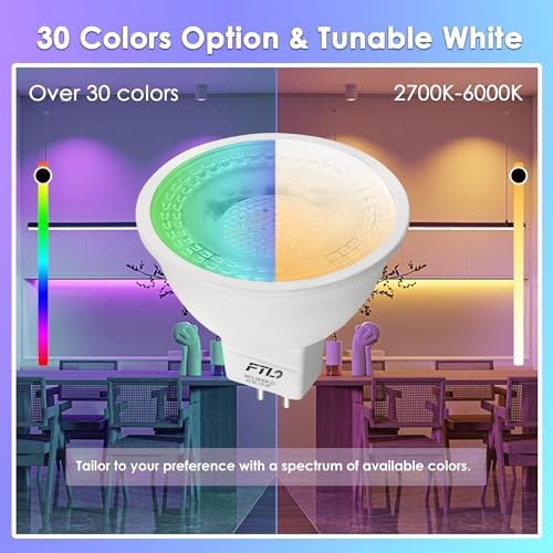 FTL 12V MR16 RGB Dimmable Light Bulb with Remote Control 10-Pack