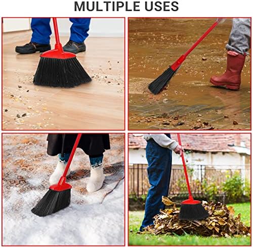 12 Pcs Heavy Duty Angle Broom with 53 Inch Handle