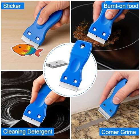 Enhon Glass Cooktop Scraper with Non Abrasive Pads and Blades
