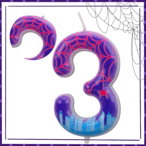 SAVITA Purple Spider Number Candle 3