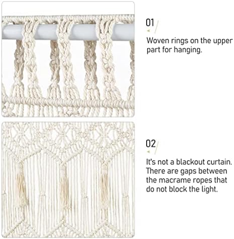 Mkono Macrame Curtain Large Boho Woven Wall Hanging