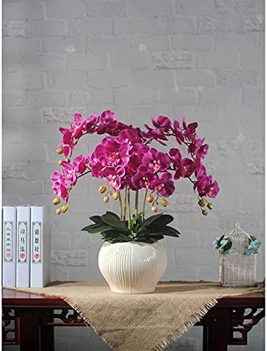 Realistic Artificial Orchid Set with Ceramic Vase
