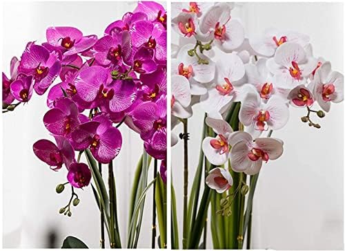 NDRFAWY Artificial Orchid Flower Arrangement with Ceramic Vase