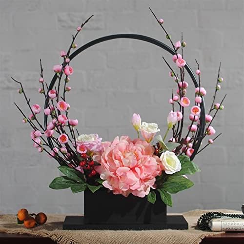 NDRFAWY Artificial Flowers Peony Plum Bouquet Potted Decoration