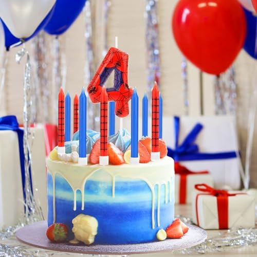 13pcs Spider Web Birthday Candles with Number