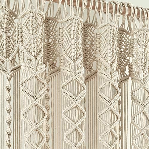 Lush Decor Boho Macrame Cotton Curtain Panel