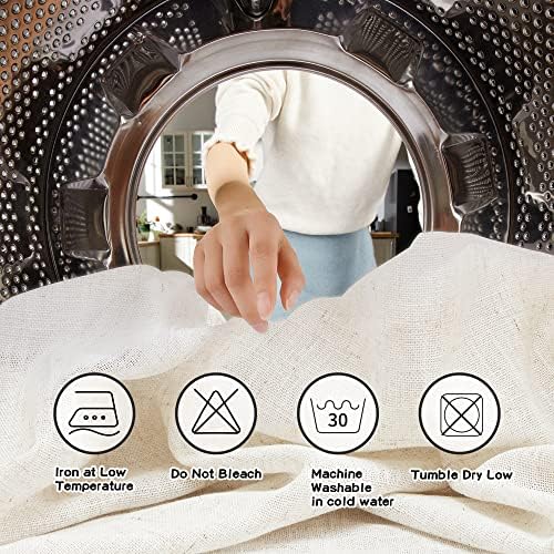 MYSKY HOME Semi Sheer Linen Curtains 50x90 2 Panels
