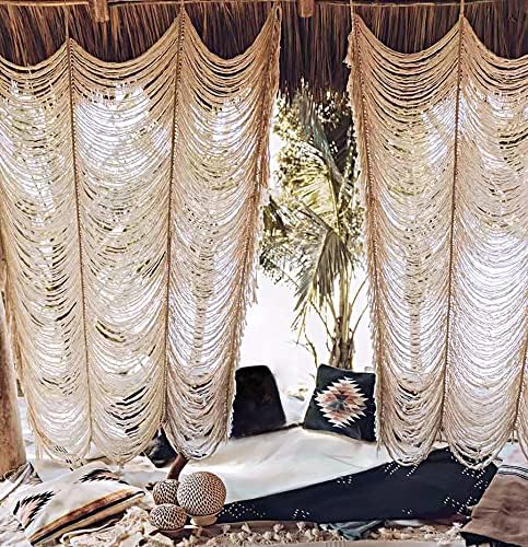 Flber Macrame Curtain Boho Decor 59x75 Panel
