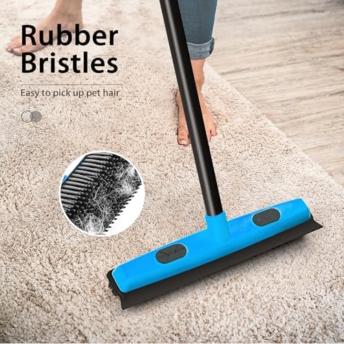 JEHONN 3-in-1 Carpet Broom Pet Hair Remover with Squeegee