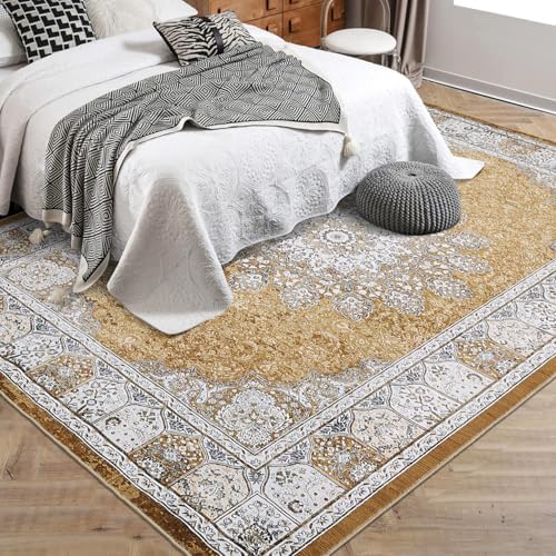 GarveeHome 8x10 Washable Vintage Floral Rug