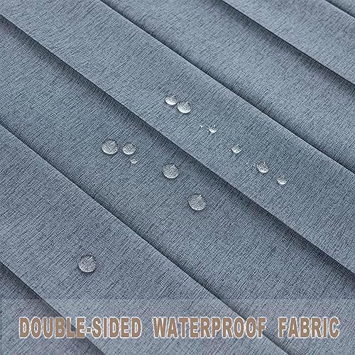 Vatge Blue Accordion Door Curtain Panel with Tieback