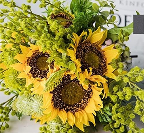 Artificial Sunflower Silk Flower Bouquet Vase Set