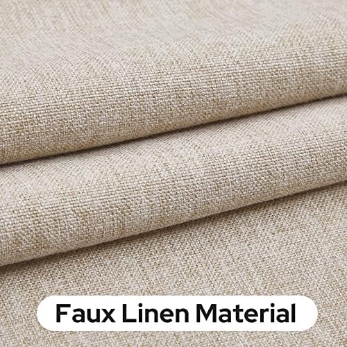 HOMEIDEAS Natural Linen French Door Curtains 1 Panel - W26 x L40 Inch