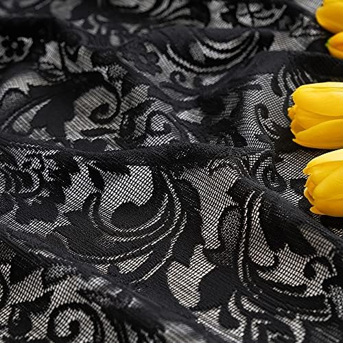 ALIGOGO Black Gothic Sheer Curtains 52x84 Inch 1