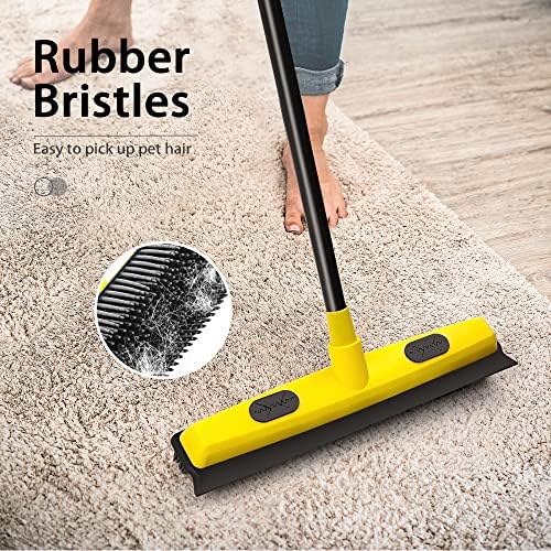 JEHONN Rubber Broom with Squeegee Yellow