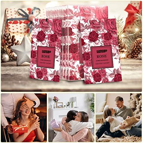 MYARO 12-Pack Large Rose Scented Sachets for Closet
