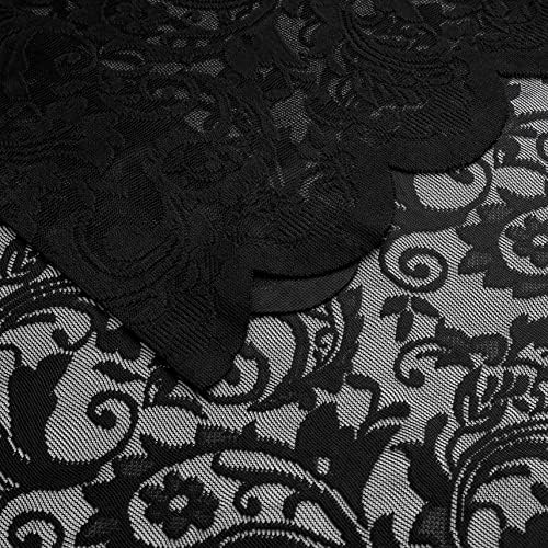 Bujasso Black Sheer Lace Curtain Panels 84 Inch