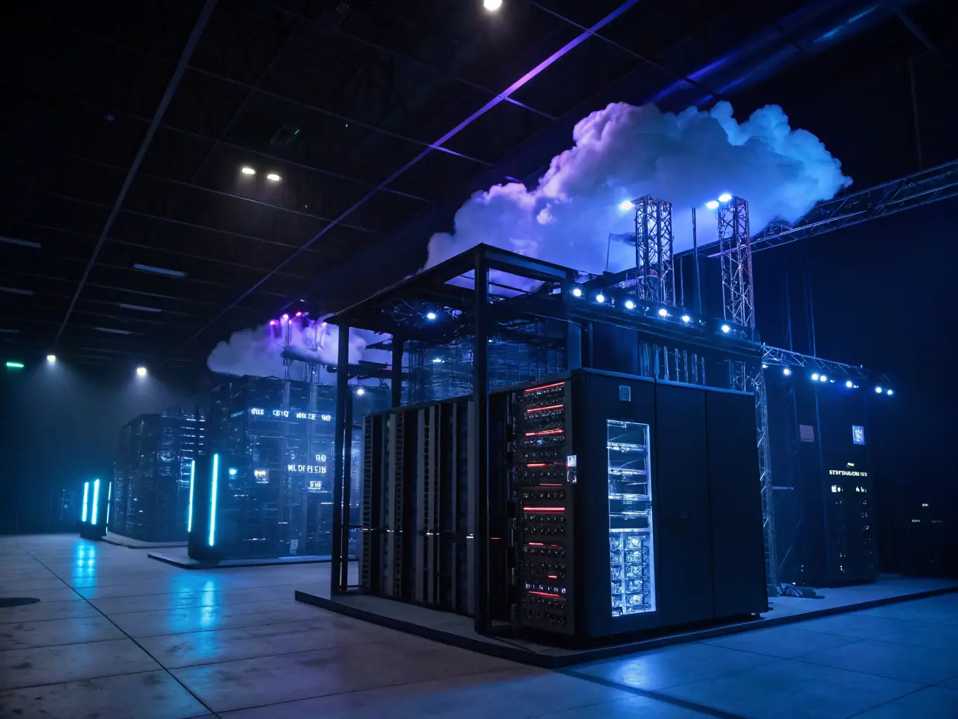 An image illustrating cloud infrastructure and services in action, emphasizing scalability, security, and efficiency.